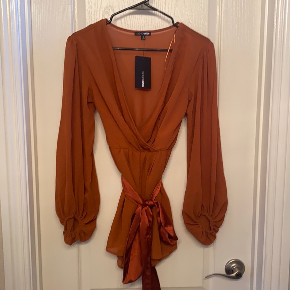 Fashion nova brand new bronze romper